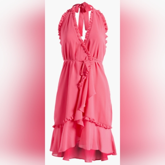 Pink Ruffle Wrap Dress - Picture 3 of 3
